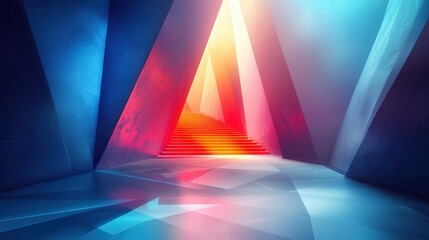 Abstract Neon Stairway to Enlightenment