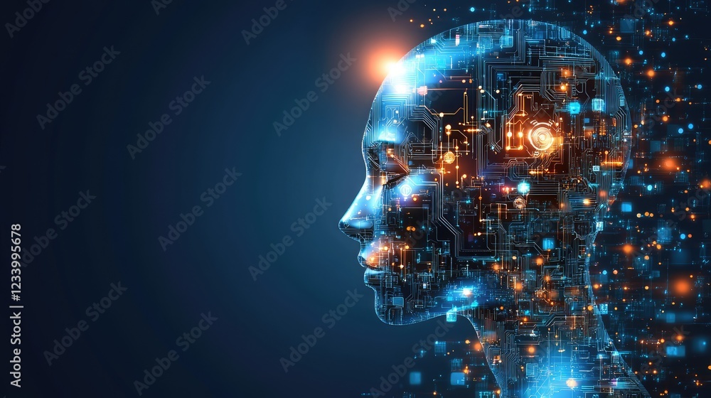 Poster minimalist digital iot transformation background with smooth ai-powered automation, glowing holograp
