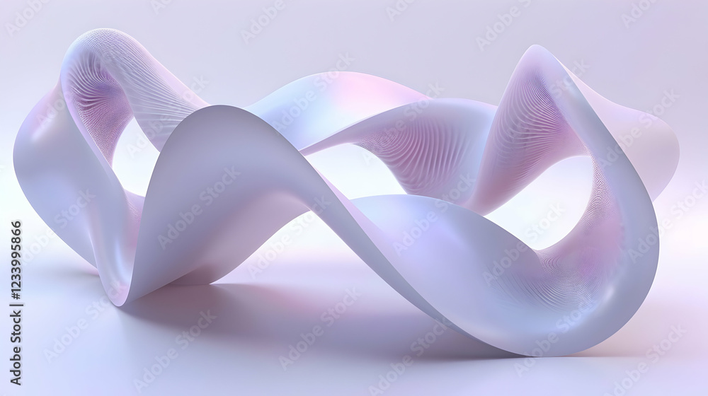 Poster a smooth, abstract sculpture with flowing curves and soft colors, evoking fluidity and motion.