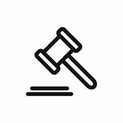 legal hammer justice court icon vector sign