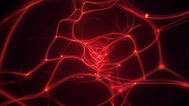 abstract animation of blood flow through interconnected capillaries
