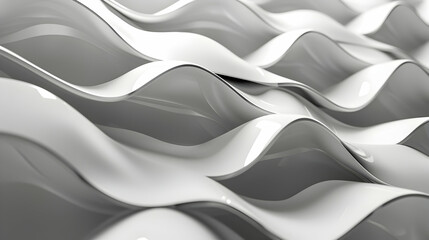 Obraz premium Abstract waves of white material create a smooth, flowing texture.