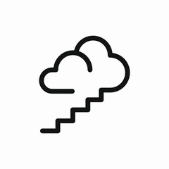 cloud ladder icon vector sign