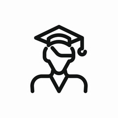 male graduate education cap icon vector sign