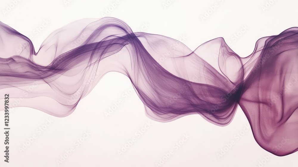 Aufkleber organic flowing abstract waves in deep purple and magenta hues, creating a smooth and fluid texture 