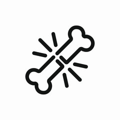 broken bone icon vector sign