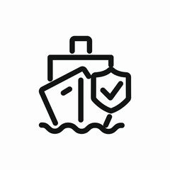 ship marine transport insurance icon vector sign