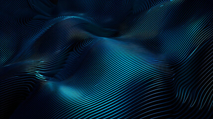 Abstract blue waves create a sense of depth and movement in a digital landscape.