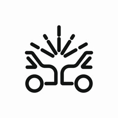 car accident icon vector sign