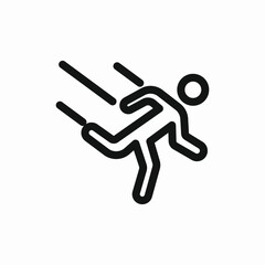 falling man icon vector sign