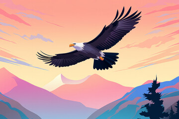 Obraz premium Eagle Bird Animal Mountain Nature Wilderness