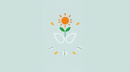 Stylish flower illustration with vibrant colors, representing nature, on a soft background
