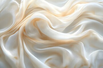 Obraz premium Creamy Silk Fabric Waves Gently