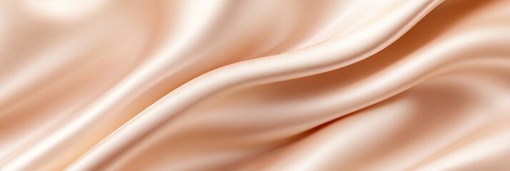 Fototapeta premium Beige Silk Background, Abstract Soft Smooth Wavy Drapery Texture, Elegant Minimalist Design Element