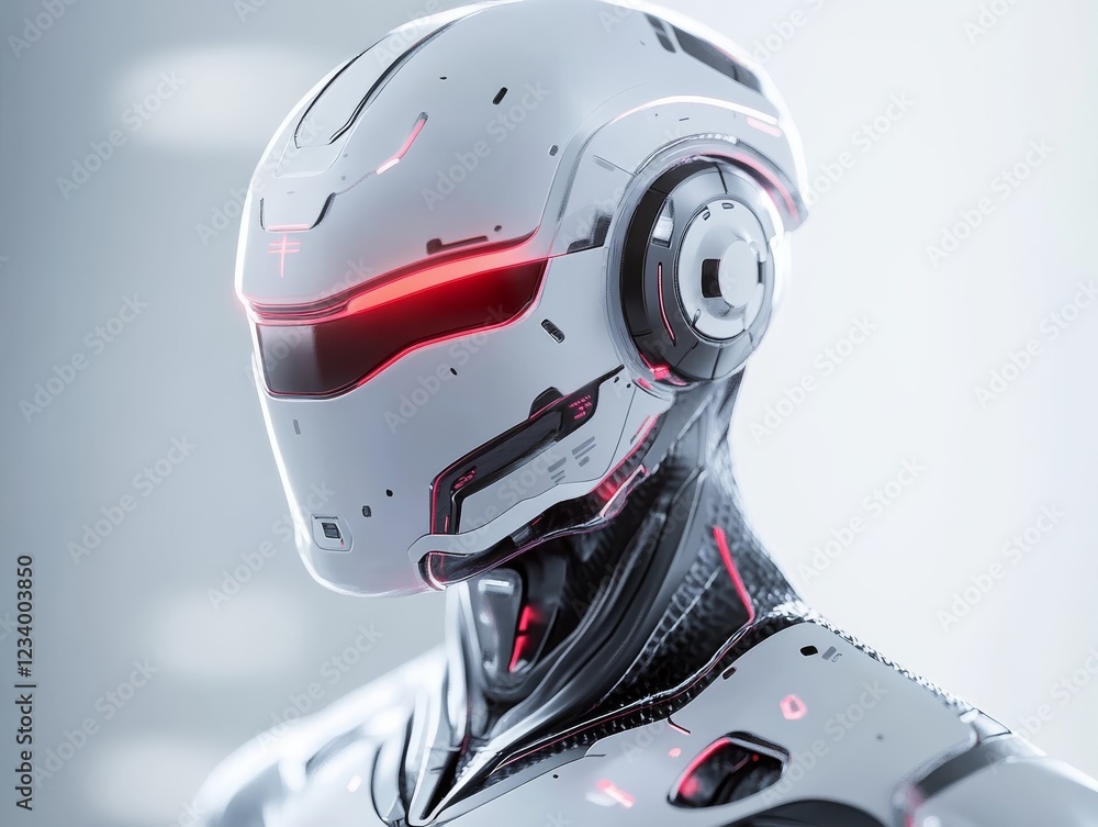 Aufkleber redeyed robot, a glimpse into the future of artificial intelligence and automation
