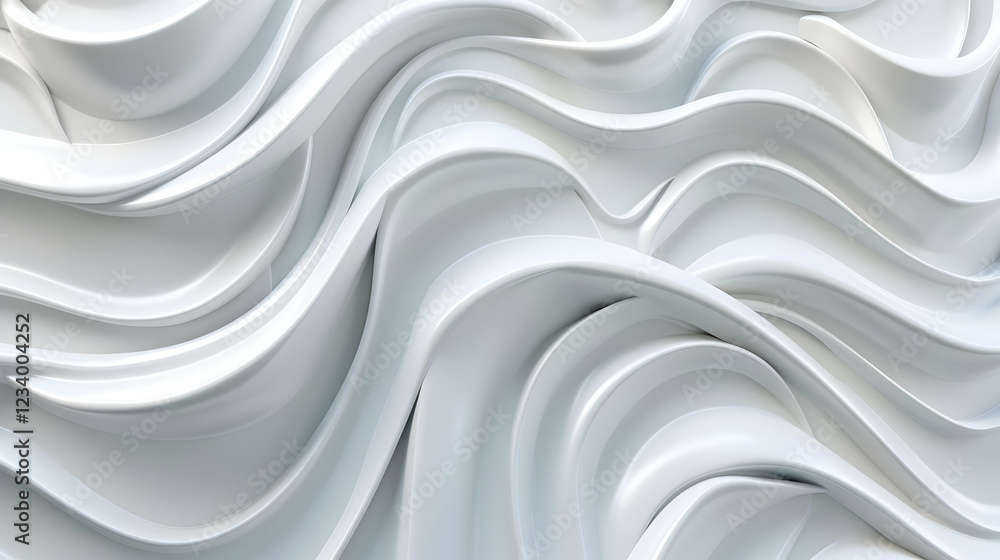 Poster abstract white waves creating a smooth, flowing texture.