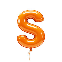 Naklejka premium Orange Balloon Letter S Perfect for Parties and Celebrations