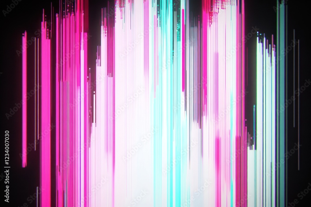 Poster a static vhs screen with vertical lines art background vibrant.