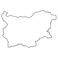 Outline Map of Bulgaria, country Europe geography border shape