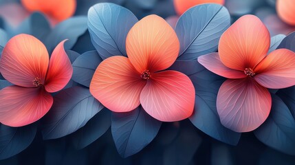 Obraz premium A vibrant arrangement of flowers with colorful petals and lush leaves.