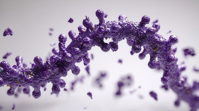 Abstract Purple Biomolecular Structure Visualization