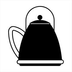 Obraz premium Electric kettle silhouette on white background