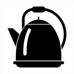 Electric kettle silhouette on white background