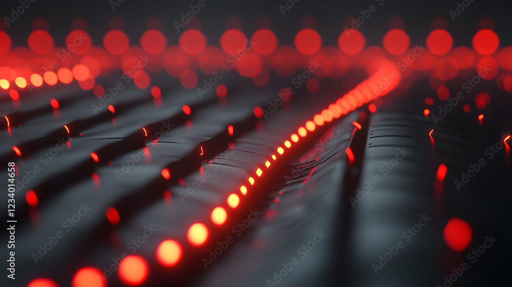 Poster abstract background with glowing red lines on a dark, textured surface. the lines create a sense of 