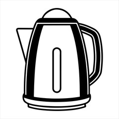 Electric kettle silhouette on white background