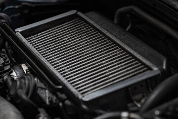 Intercooler and Engine Back with Dramatic Lighting