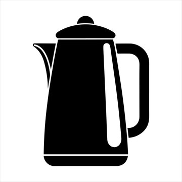 recommend clip art: Electric kettle silhouette on white background