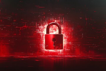 Safety concept Closed Padlock on digital background