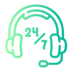online support Line Gradient Icon