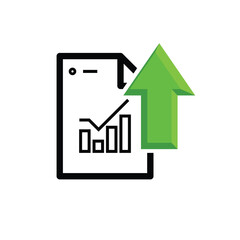 finance icon. financial development vector on white background. rising or strengthening graph. investment, healthy economy. mixed design style