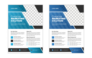 a bundle of 2 templates of different colors a4 flyer template, modern corporate business flyer template and editable vector template design