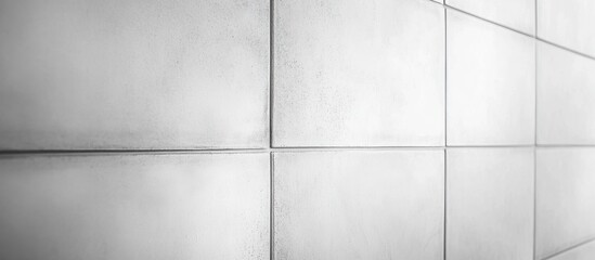 White tile wall with grout lines.