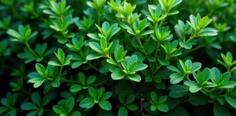 Obraz premium Dense emerald bush, rich texture, natural setting , photo, outdoor