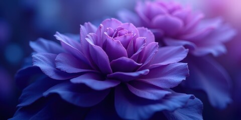 Fototapeta premium A stunning purple blossom radiates vibrancy with its richly hued petals, transitioning from deep to light purple at the center