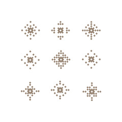 Ethnic ornament, square geometric element. Vector illustration. Slavic traditional ornament.