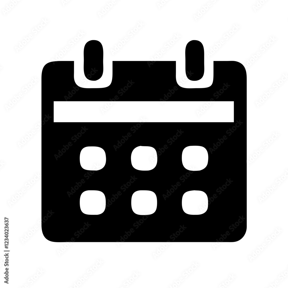 Poster calendar vector icon for time management and scheduling representation