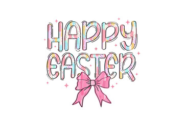 Happy Easter, Pastel Brushstroke Easter Sublimation T Shirt Design