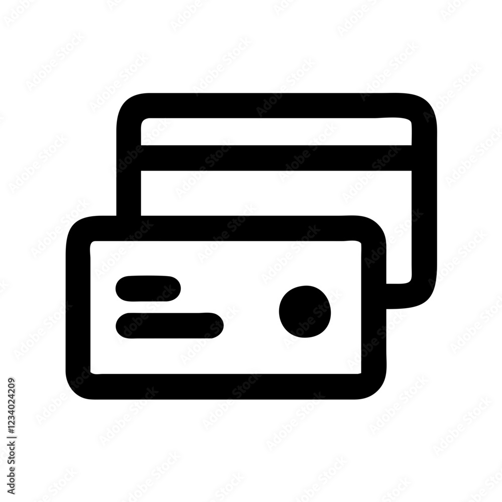 Poster credit card vector icon for payment and financial transactions representation