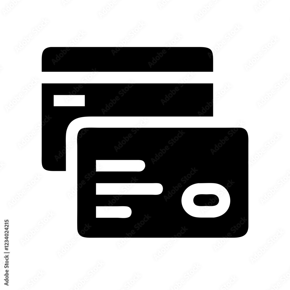 Poster credit card vector icon for payment and financial transactions representation
