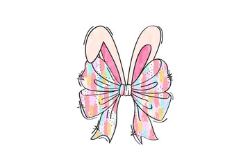 Easter bow, Pastel Brushstroke Easter Sublimation T Shirt Design