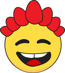 Cheerful smiley face cartoon emoji