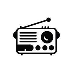 Black solid icon for radio