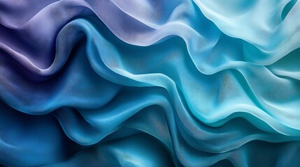 Obraz premium Soft blue silk drapes elegantly flowing subtle light creates calming mood. AI Generated