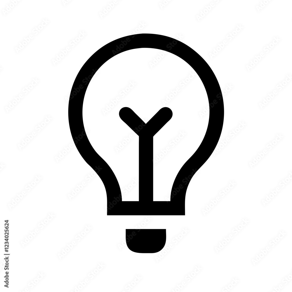 Poster Light Bulb Vector Icon for Illumination and Innovation Representation