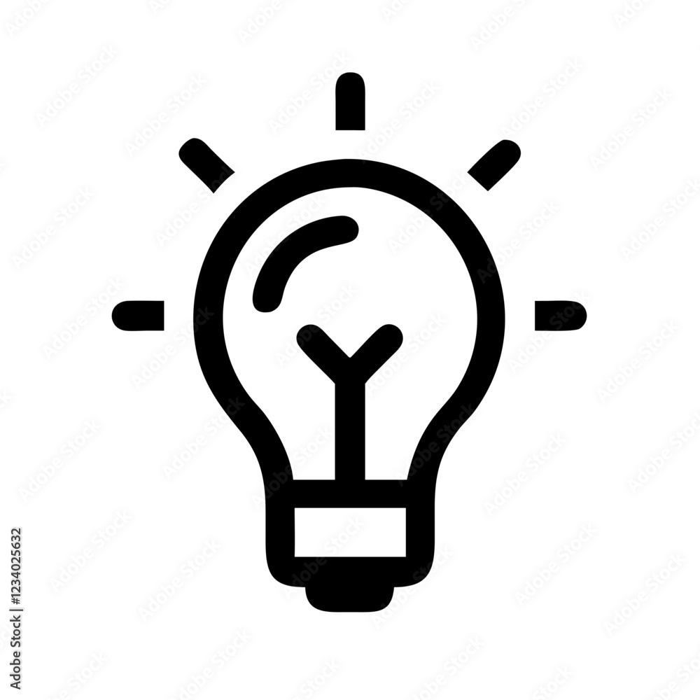 Poster Light Bulb Vector Icon for Illumination and Innovation Representation
