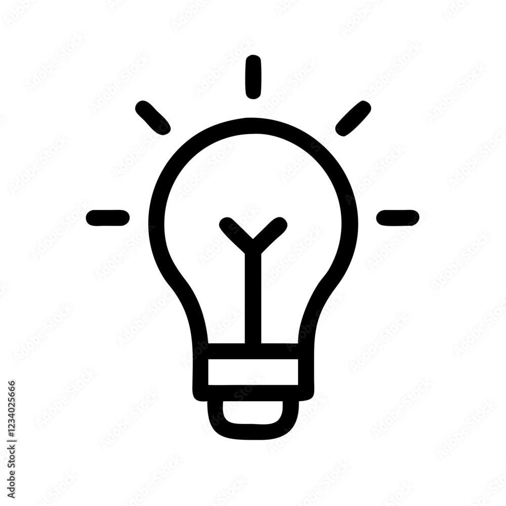 Poster Light Bulb Vector Icon for Illumination and Innovation Representation